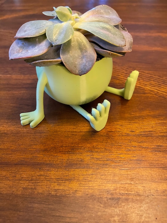 Sitting Planter | Cute Succulent Pot | Funny Plant Lover Gift | Desk Plant Holder | 3D Printed Indoor Planter