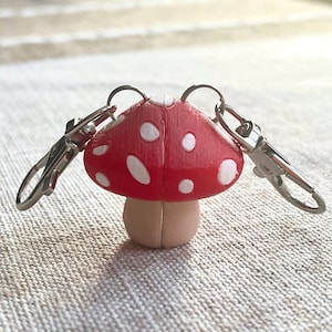 Mushroom Couples Keychains(with magnets), Friendship Keychain Set