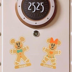 Gepersonaliseerde Mickey Ginger Bread-magneet, magneet passagiershut, decoratie passagiershut, magnetische 3D-geprinte deurmagneet, Disney Cruise Line-magneet