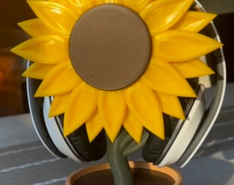 Sunflower Headphone Stand | Cute Desk Accessory | Floral Headset Holder | Gaming Setup Decor | Gift for Her