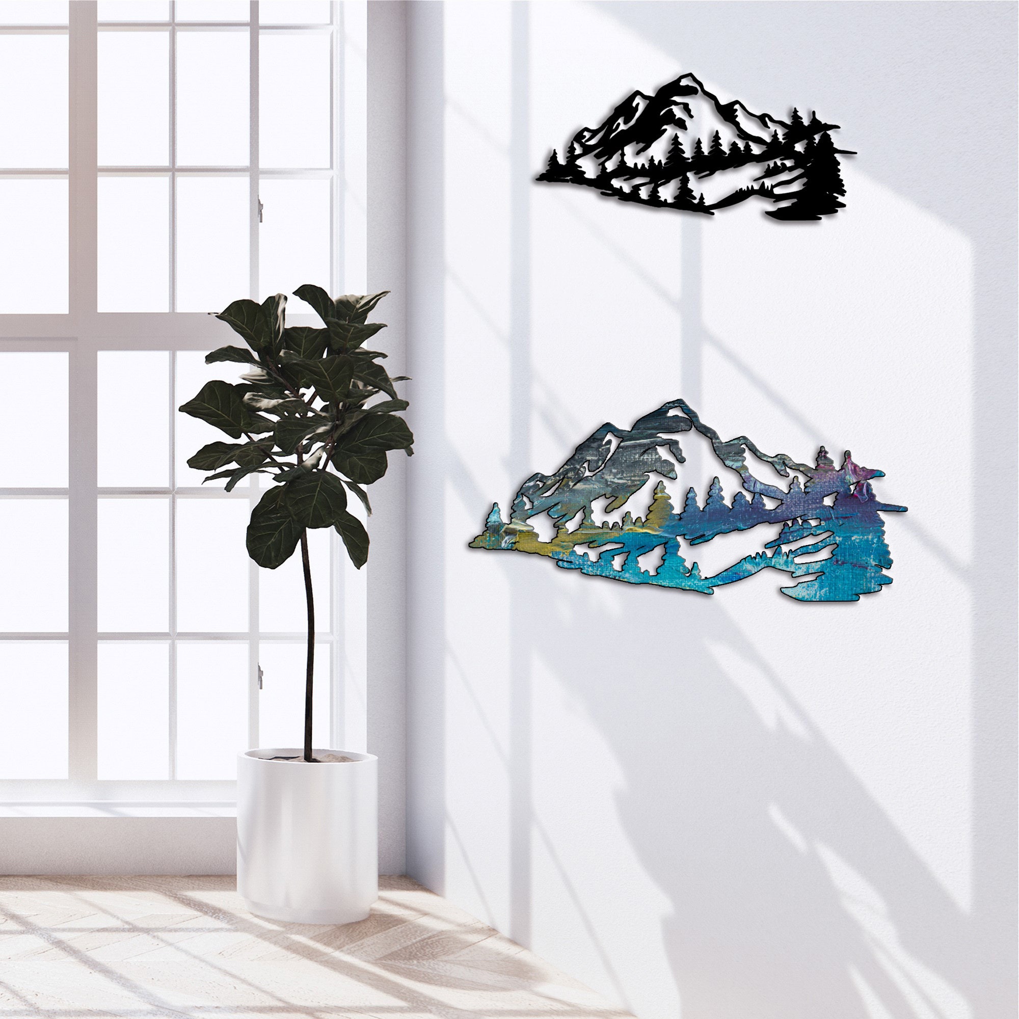 Metal Mountain Art Metal Wall Art Mountain Metal Wall Art Etsy