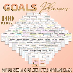 2025 Goal Planner Ultimate Goals Printable Productivity Planner Health Finances Personal Growth Goal Tracker Setting Daily Weekly Monthly