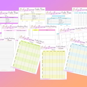 Bakery Business Planner Cakes Cupcakes Home Baking Bakery Printable ...