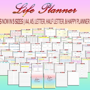 Ultimate Life Planner Self Care Journal Printable Digital Download Life Binder Classic Happy PDF Inserts A4 A5 Letter