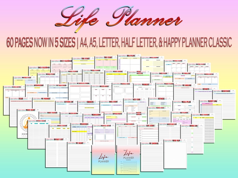 Ultimate Life Planner Self Care Journal Printable Digital Etsy Australia