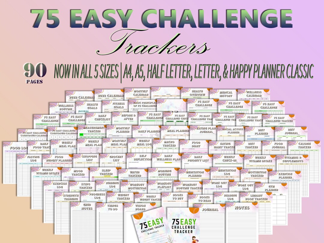 75 Soft Challenge Tracker Weight Loss Journal Easy Planner Workout ...