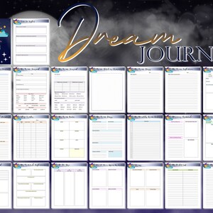 Puede incluir: Un diario de sue&ntilde;os imprimible con un dise&ntilde;o de luna y estrellas. El diario incluye p&aacute;ginas para registrar sue&ntilde;os, hacer un seguimiento de los patrones de sue&ntilde;o y analizar los s&iacute;mbolos de los sue&ntilde;os.