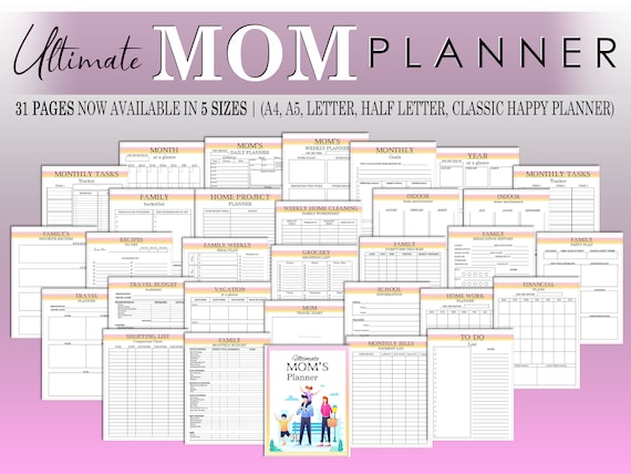Ultimate Mom Planner Printable Home Digital Download Baby