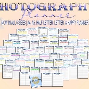 Photographer Planner Photography Business Photo Shoot Appointment Session Client Sheet Printable Digital Download Classic Happy PDF Inserts