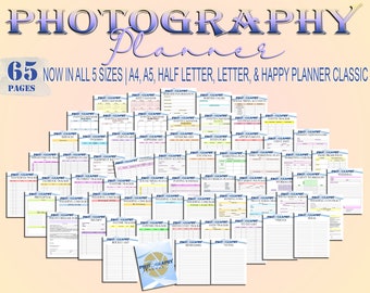 Photographer Planner Photography Business Photo Shoot Appointment Session Client Sheet Printable Digital Download Classic Happy PDF Inserts