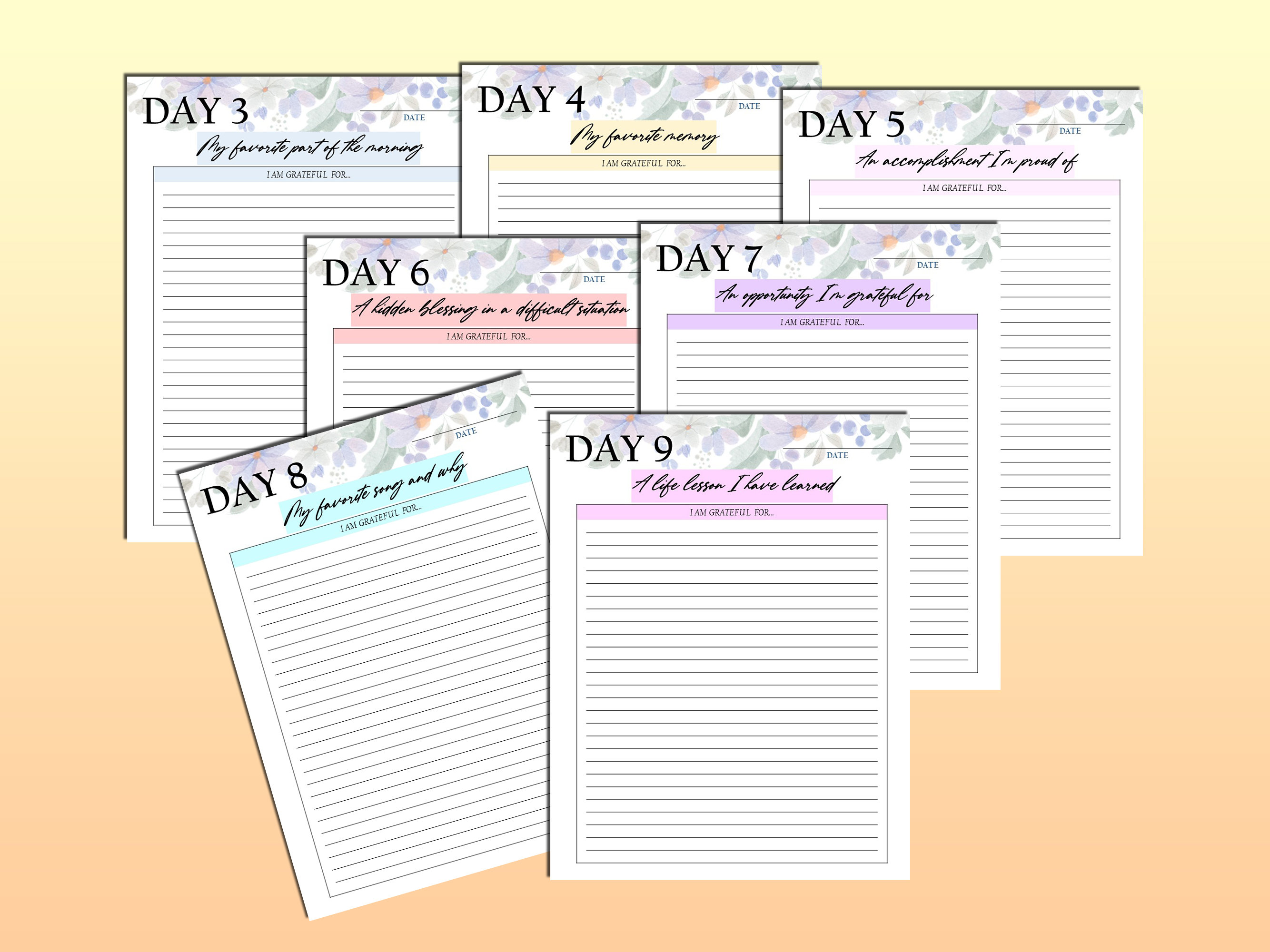 30 Day Gratitude Journal Printable Grateful Planner Mindfulness Digital ...