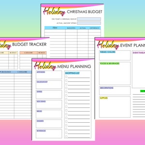 Weihnachts Planer Printable Holiday Planner Digital Download Geschenk Budget Xmas Decor Classic Happy PDF Einsätze A4 A5 Letter Half Bild 5