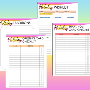 Weihnachts Planer Printable Holiday Planner Digital Download Geschenk Budget Xmas Decor Classic Happy PDF Einsätze A4 A5 Letter Half Bild 7