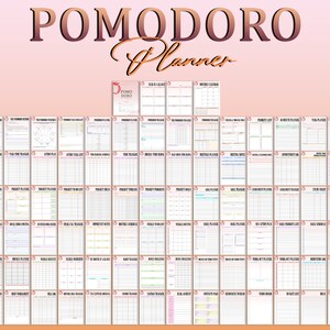 Pomodoro Planner Productivity Printable Study Session Time Tracker Task ...