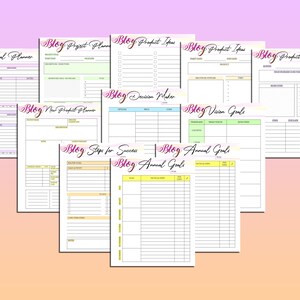 Ultimate Blog Planner Blog Post Printable Influencer Website Digital Download Brand Planner Classic Happy PDF Inserts A4 A5 Letter Half image 6