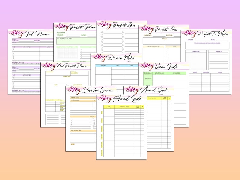 Ultimate Blog Planner Blog Post Printable Influencer Website Digital Download Brand Planner Classic Happy PDF Inserts A4 A5 Letter Half image 6