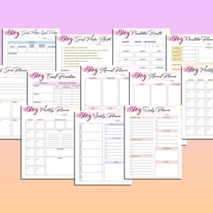 Ultimate Blog Planner Blog Post Printable Influencer Website Digital Download Brand Planner Classic Happy PDF Inserts A4 A5 Letter Half image 7