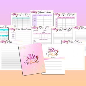 Ultimate Blog Planner Blog Post Printable Influencer Website Digital Download Brand Planner Classic Happy PDF Inserts A4 A5 Letter Half image 3