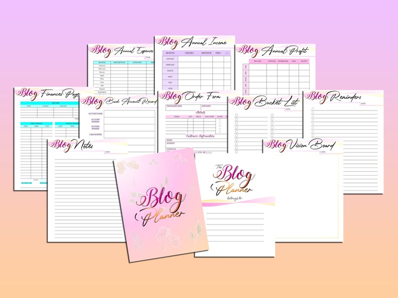 Ultimate Blog Planner Blog Post Printable Influencer Website Digital Download Brand Planner Classic Happy PDF Inserts A4 A5 Letter Half image 3