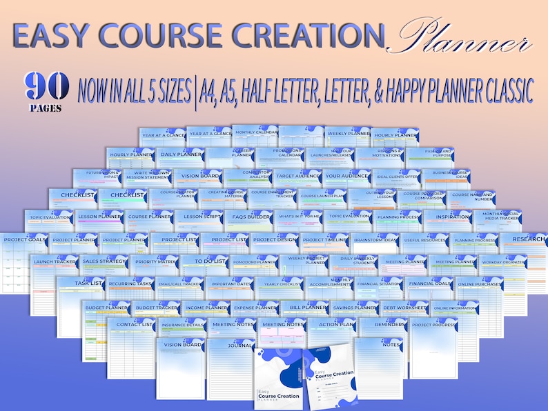 Online Course Creation Planner Printable Course Creator Workbook Online ...