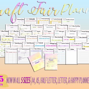 Craft Fair Planner Craft Show Templates Small Business Organizer Printable Solopreneur Digital Download Classic Happy PDF A4 A5 Letter Half
