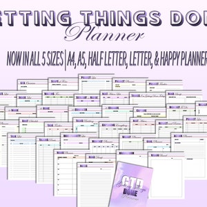 Getting Things Done Planner GTD Daily Tasks Manager Productivity Planner Printable Daily Tasks Tracker Digital Download Project Planner