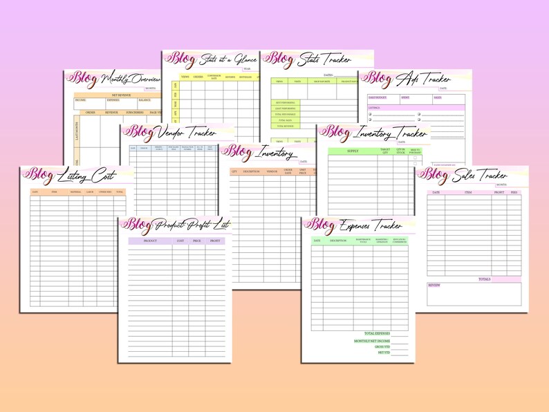Ultimate Blog Planner Blog Post Printable Influencer Website Digital Download Brand Planner Classic Happy PDF Inserts A4 A5 Letter Half image 4
