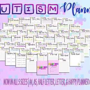 Ultimate Autism Therapy Planner ADD Aspergers Printable School Digital Download Anxiety Life Organizer Classic Happy PDF Insert A4 A5 Letter