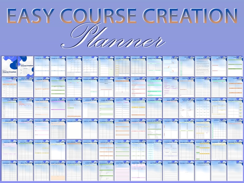 Online Course Creation Planner Printable Course Creator Workbook Online ...