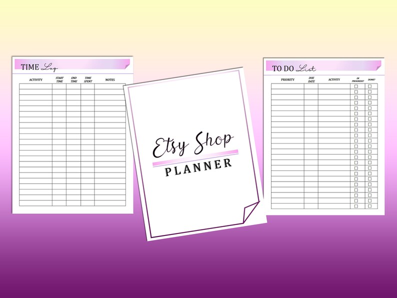 Etsy Shop Business Planner Printable Etsy Shop Planner Digital Etsy