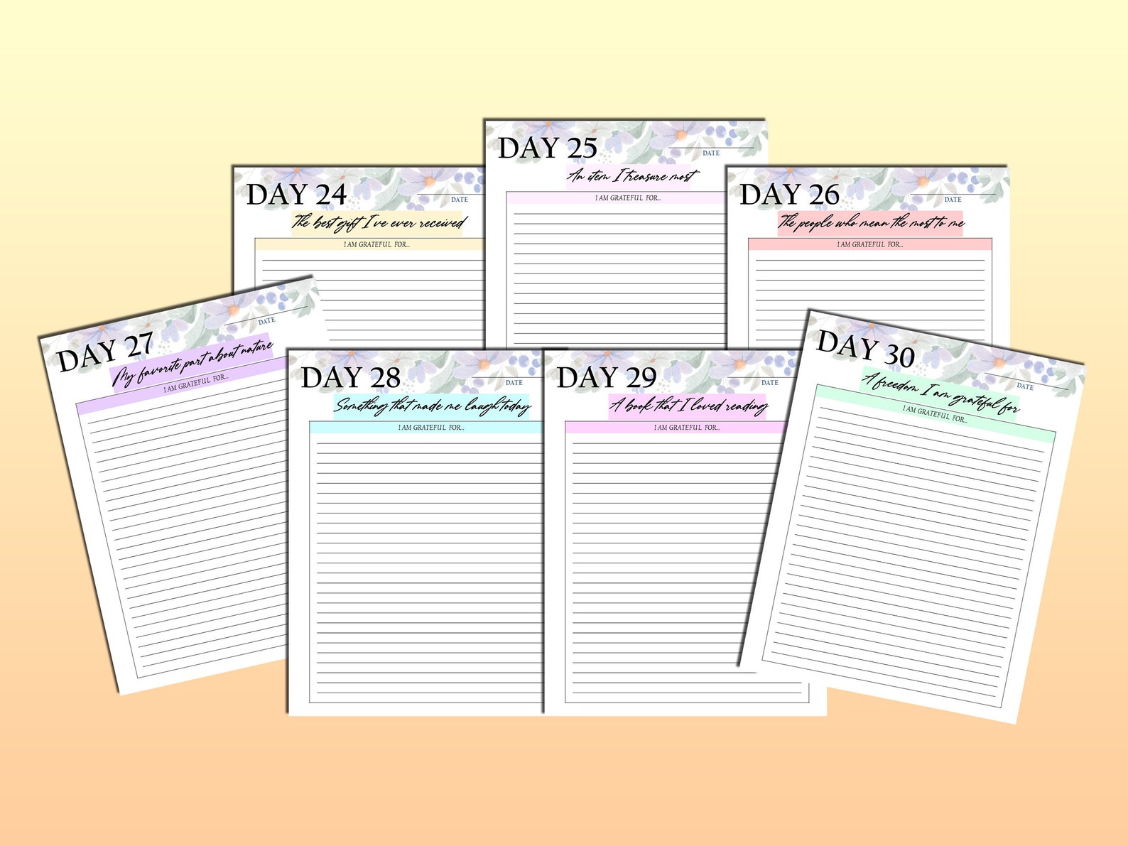 30 Day Gratitude Journal Printable Grateful Planner | Etsy