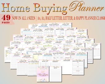House Hunting Planner Home Buying Checklist Property Printable Project Moving Relocation Planner Classic Happy PDF Inserts A4 A5 Letter Half