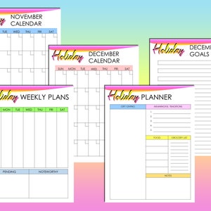 Weihnachts Planer Printable Holiday Planner Digital Download Geschenk Budget Xmas Decor Classic Happy PDF Einsätze A4 A5 Letter Half Bild 10