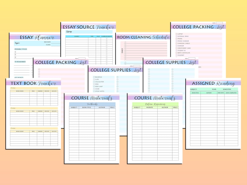College Planner Printable Planning Visit Student Digital Download ...