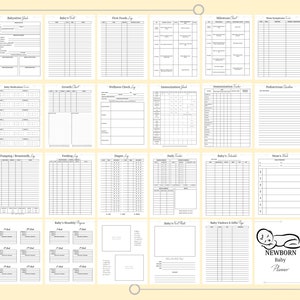 Newborn Baby Planner Digital Download Baby Book Memories Printable Baby First Year Planner Classic Happy PDF Inserts A4 A5 Letter Half