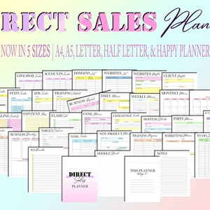 Direct Sales Planner MLM Printable Power Hour Small Business Digital Download Network Marketing Classic Happy PDF Inserts A4 A5 Letter Half