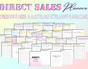 Direct Sales Planner MLM Printable Power Hour Small Business Digital Download Network Marketing Classic Happy PDF Inserts A4 A5 Letter Half