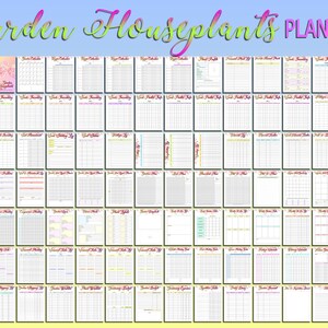 Puede incluir: Un planificador de jard&iacute;n y plantas de interior imprimible con un dise&ntilde;o floral. El planificador incluye p&aacute;ginas para calendarios mensuales, listas de plantas, calendarios de riego y m&aacute;s.