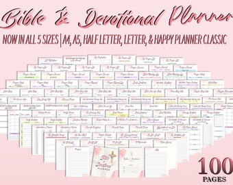 Faith Planner Bible Journal Printable Devotional Planner Bible Study Prayer Sermons Notes Scriptures Devotional Verses Digital Download