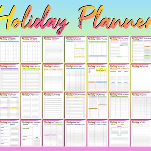 Weihnachts Planer Printable Holiday Planner Digital Download Geschenk Budget Xmas Decor Classic Happy PDF Einsätze A4 A5 Letter Half Bild 2