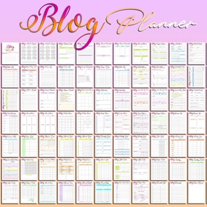 Ultimate Blog Planner Blog Post Printable Influencer Website Digital Download Brand Planner Classic Happy PDF Inserts A4 A5 Letter Half image 2