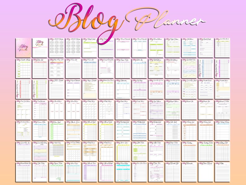 Ultimate Blog Planner Blog Post Printable Influencer Website Digital Download Brand Planner Classic Happy PDF Inserts A4 A5 Letter Half image 2