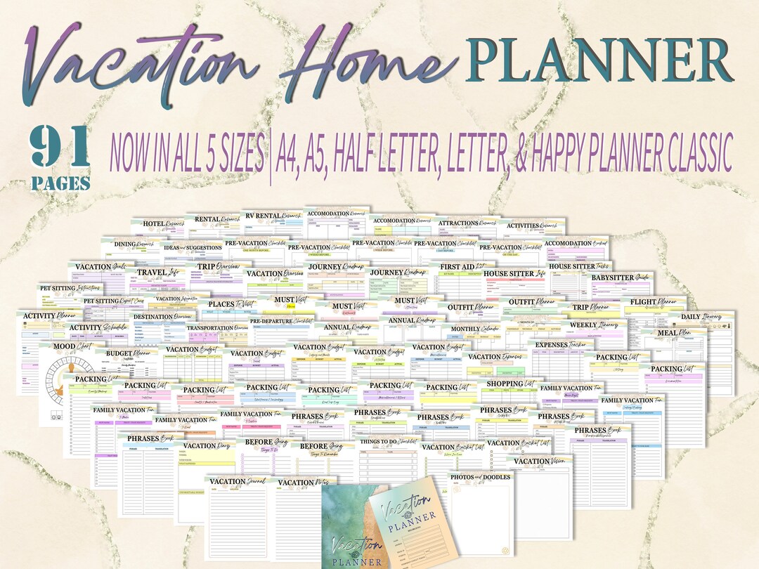 Vacation Planner Planning Journal Hotel Mountain Beach Cruise Island ...