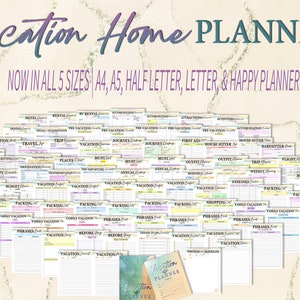 Vacation Planner Planning Journal Hotel Mountain Beach Cruise Island Printable Digital Download Travel Budget Trip Classic Happy PDF