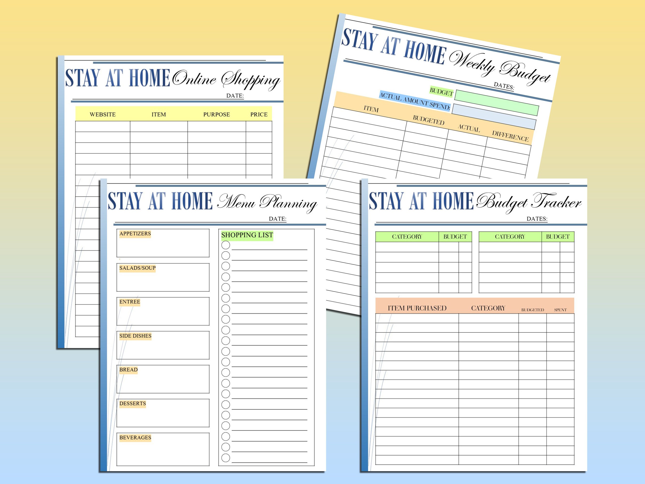 Household Planner Printable Home Management Digital Download Etsy