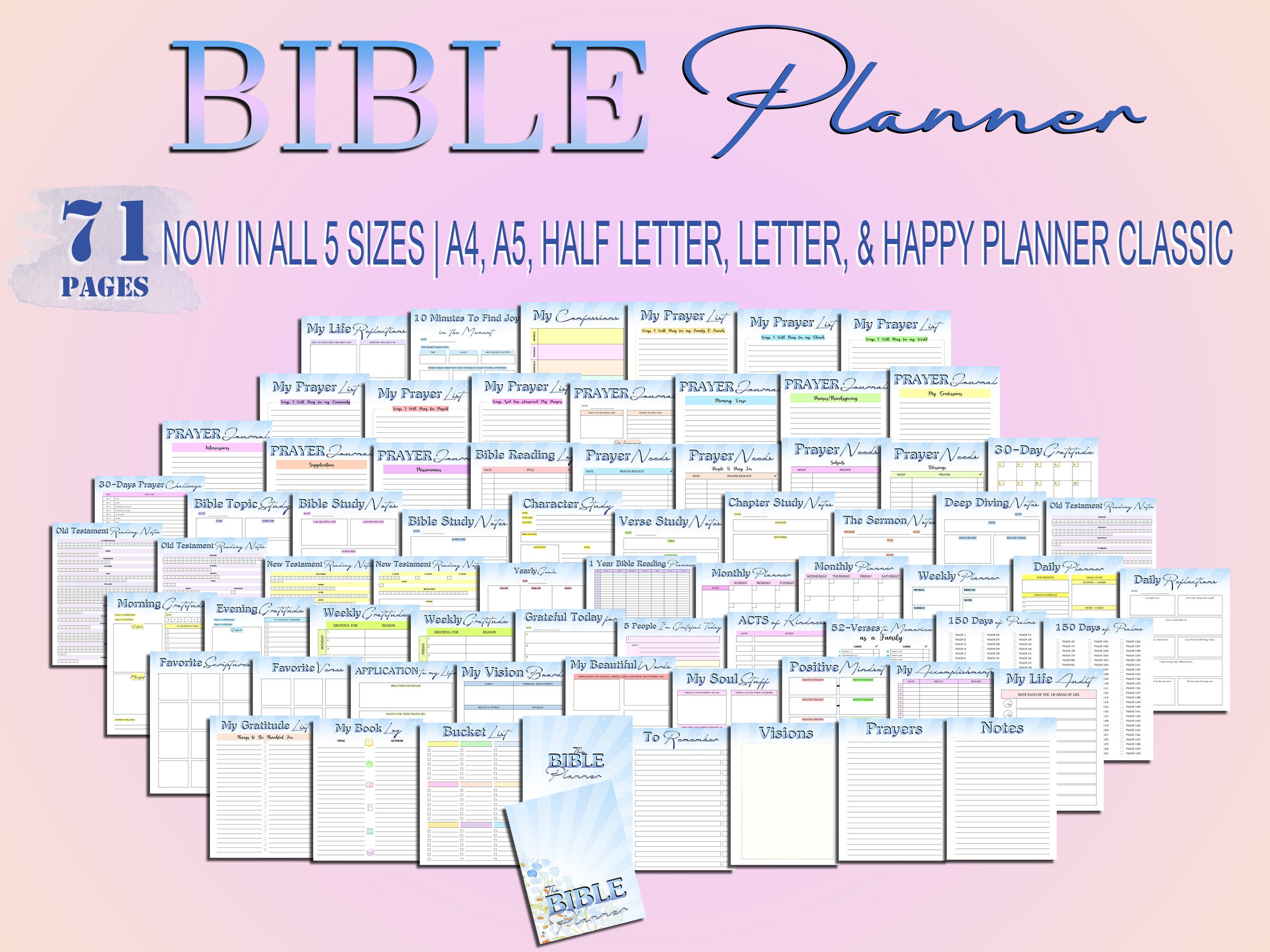 Bible Journaling Printable Bible Planner Prayer Sermons Etsy UK
