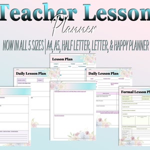 Teacher Lessons Plan Planner Daily Lesson Plan School Printable Academic Digital Download Student Teaching Planner Classic Happy PDF Insert
