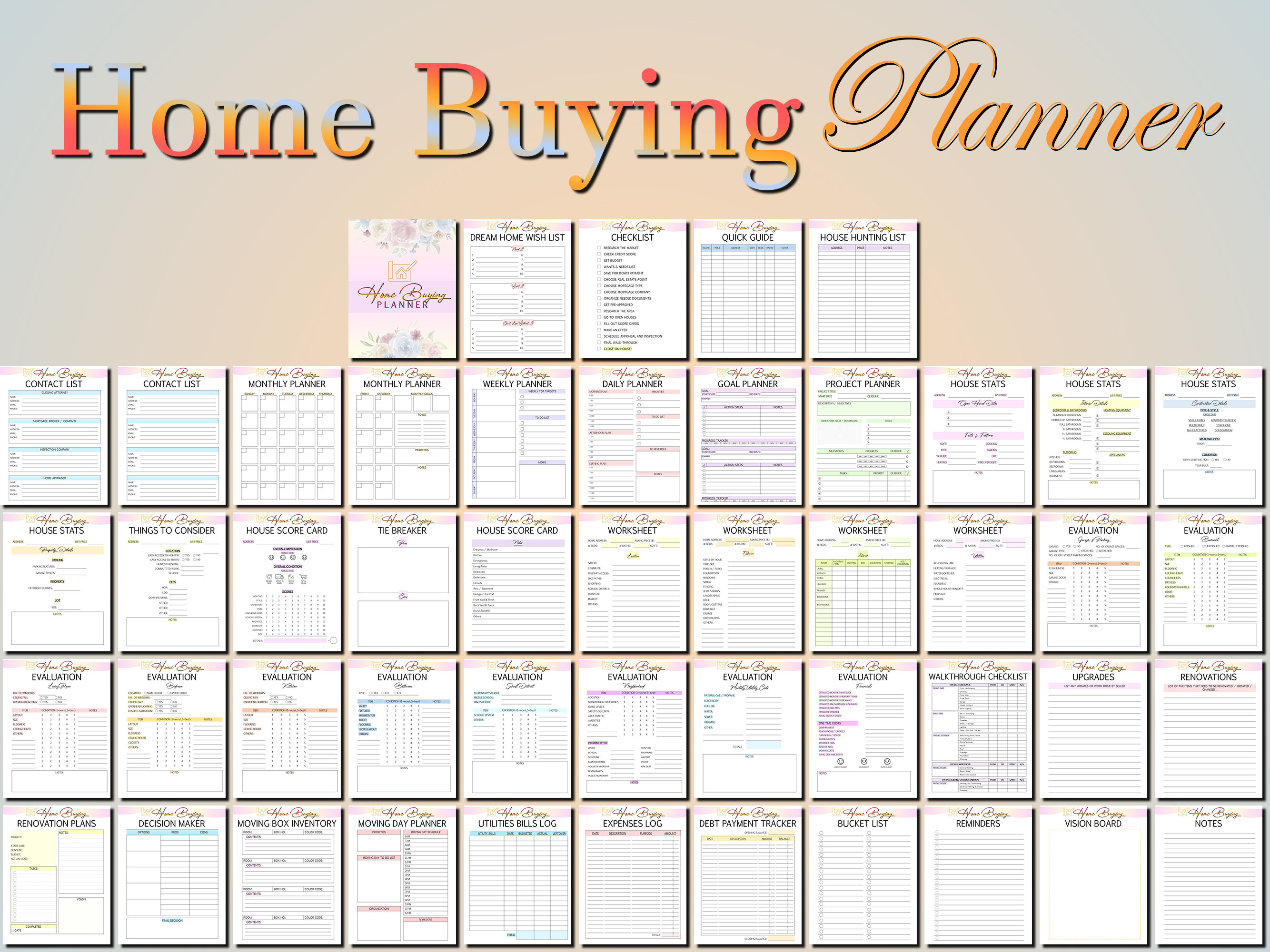 House Hunting Planner Home Buying Checklist Property Printable - Etsy