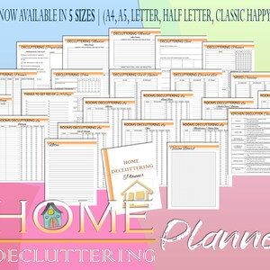 Home Decluttering Planner Printable Home Organizing Checklist Household Home Management Classic Happy PDF Inserts A4 A5 Letter Half