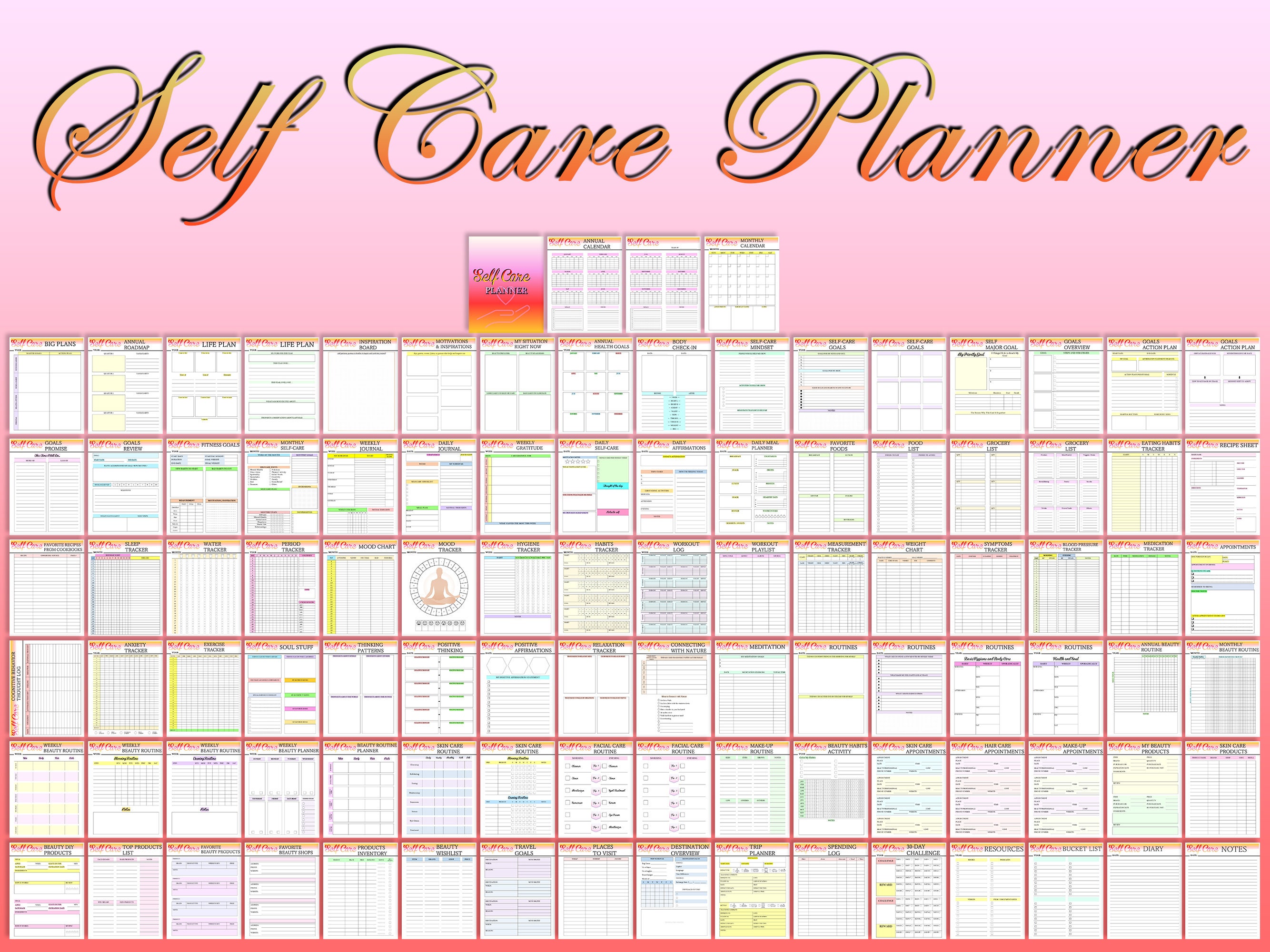 Self Care Journal Life Planner Printable Mental Health Digital Etsy